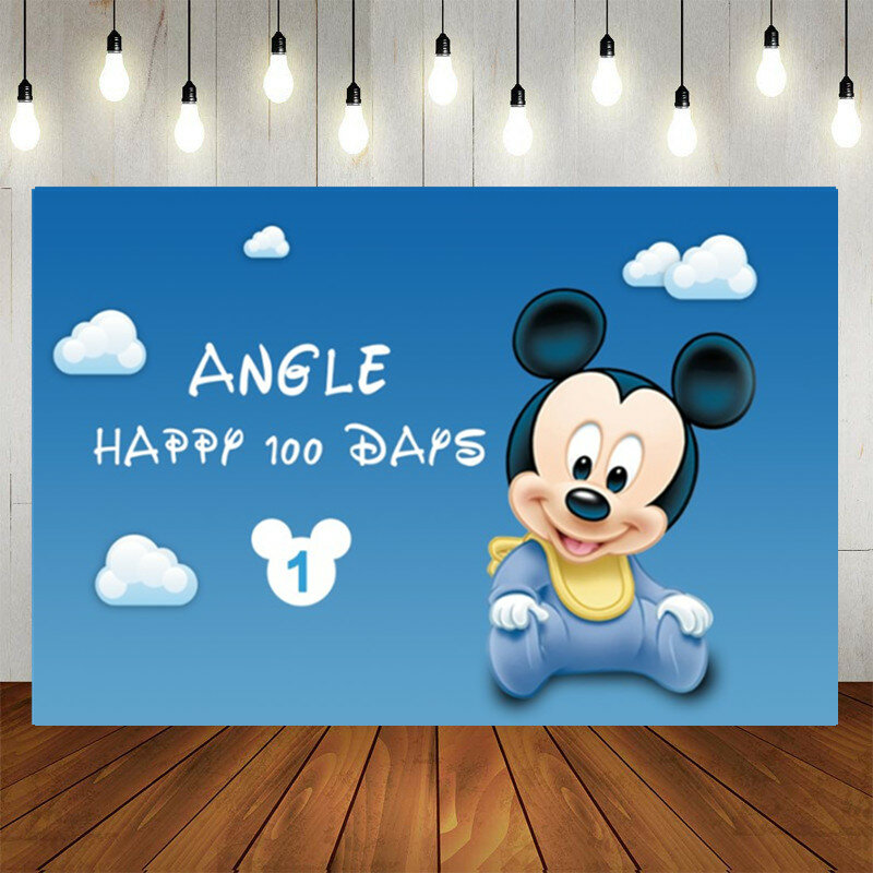 Disney Minnie Mouse การถ่ายภาพฉากหลัง Minnie 1st วันเกิดพื้นหลังเด็กสาวสีชมพูตกแต่งสำหรับ Baby Shower Party Supplies