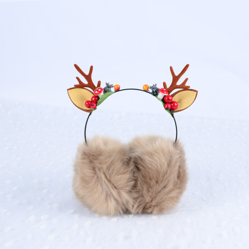 New Christmas Elk Earmuffs คริสต์มาส Earmuffs น่ารักถัก Plush Earmuffs Girls Earmuffs เด็ก Earmuffs