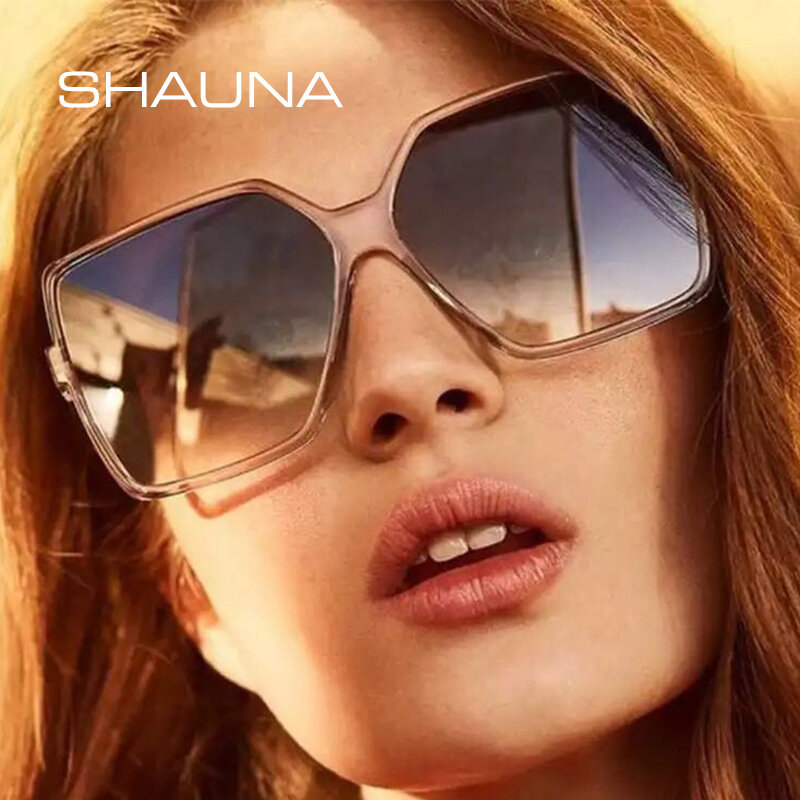 SHAUNA-gafas de sol cuadradas de gran tamaño, 16 colores, diseñador de marca, Retro, UV400