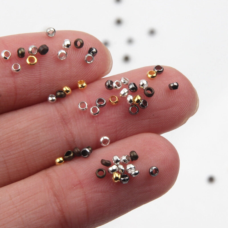 500 pièces/lot boule de couleur or perles d'extrémité à sertir Dia 2 2.5 3 mm perles d'espacement pour bricolage bijoux fabrication accessoires