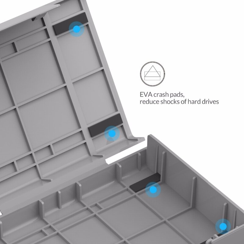 Orico-caixa de proteção para hdd, 3.5 unidades, armazenamento externo, hdd, ssd, com design de etiqueta, à prova de umidade
