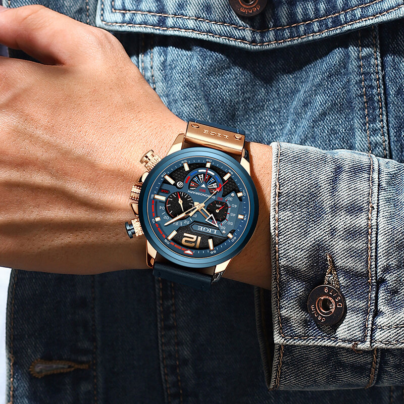 New LIGE Men's Watches Top Brand Luxury Original Waterproof Quartz Watch for Man Business Leather Men Watch reloj hombre