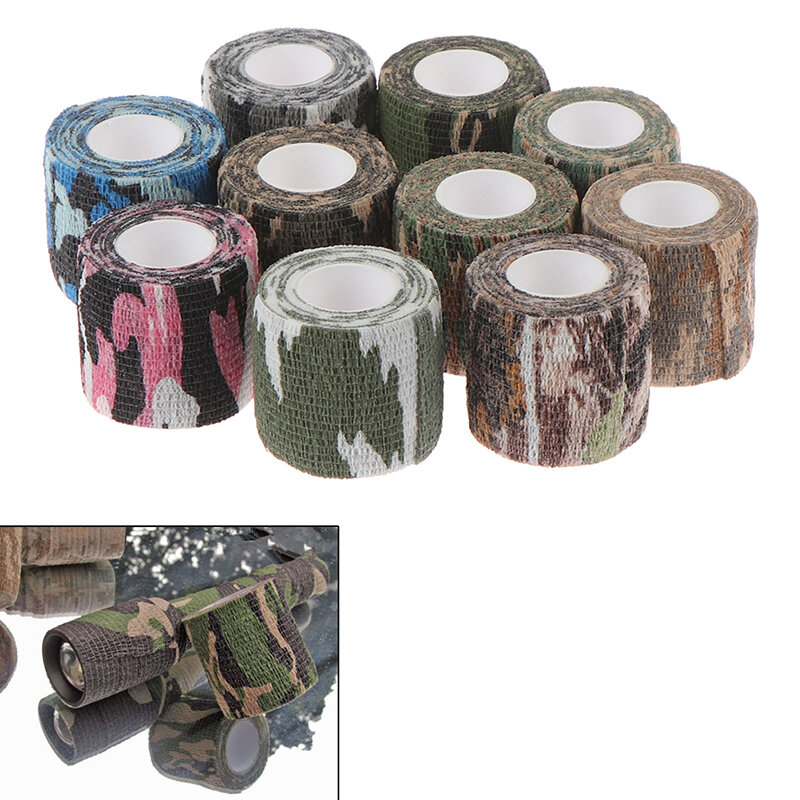 Cinta de camuflaje impermeable para exteriores, cinta adhesiva de camuflaje de 5CM x 4,5 M, para caza, Camping y ciclismo
