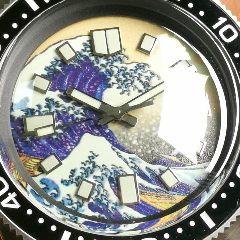 Tandorio-Reloj de pulsera automático para hombre, cristal de zafiro con cúpula, NH35A, PT5000, movimiento de 41mm, 62MAS, 300m, correa de goma