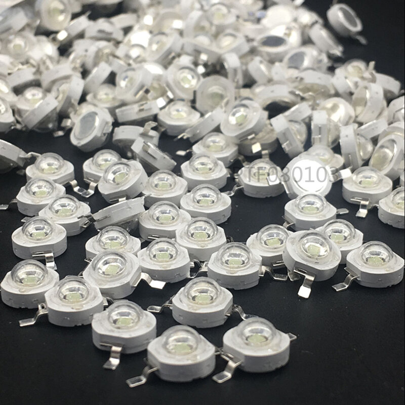 50pcs LED 3W High Power Chip Light Beads Diode Cold Warm Neutral White 10000K Cyan Ice Blue For SpotLight Downlight Lamp Bulb