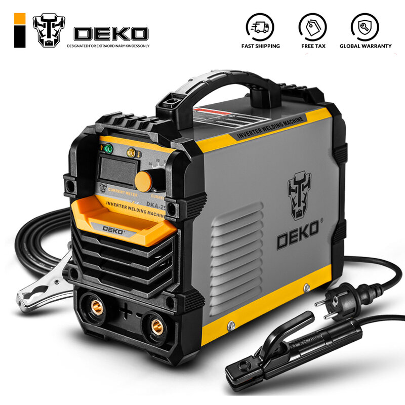 Deko-máquina de solda dka para iniciantes, máquina de solda arc inversora cc de 220v, mma, igbt, alta qualidade para trabalho amador com solda