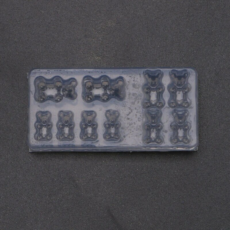 Mini molde gengiva urso decorativo para unhas 5 peças, bonito urso de resina de silicone para arte artesanato xxfb