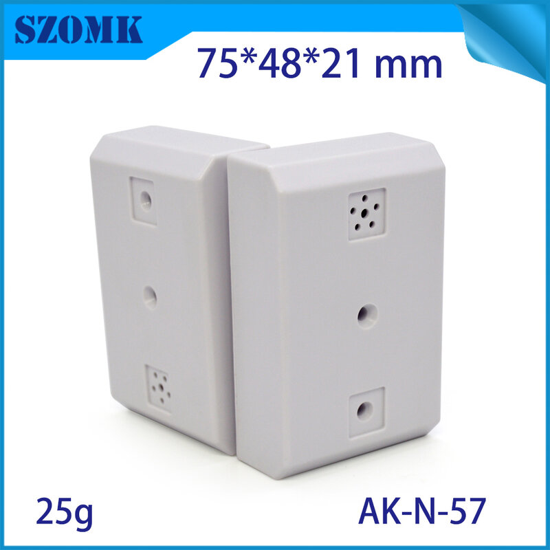 Boîtier de ramassage de son de forme carrée en plastique d'absplastic blanc, boîte électrique avec service de personnalisation, 75x48x21, 1PC