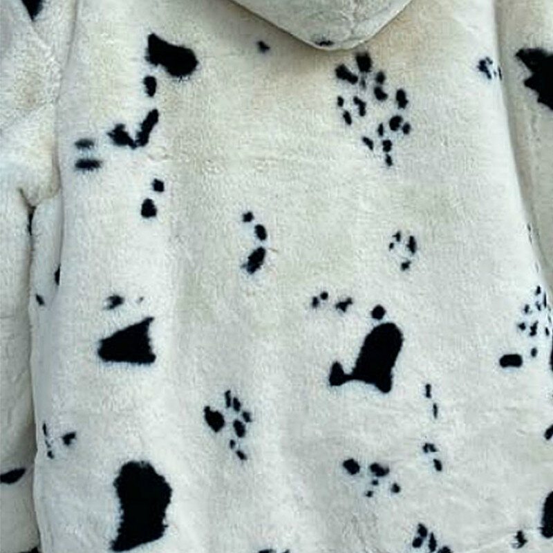 Casaco feminino de inverno e com zíper, jaqueta estampada com gola virada para baixo, quente e grossa, plus size, pele de coelho, novo, 2021