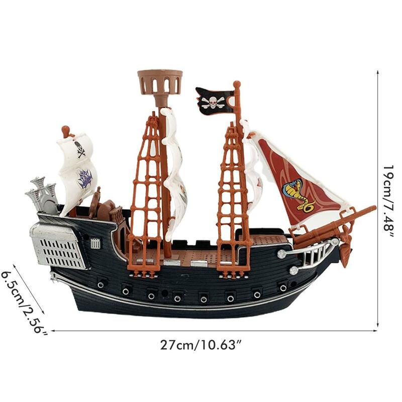 Criativo navio pirata fingir brinquedo para crianças, decoração de casa, segurança, modelo durável, enfeites infantis