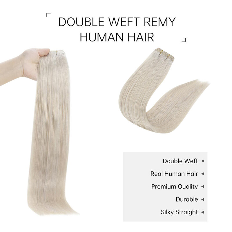 Ugeat włosy doczepiane ludzkich włosów 14-24 "miękkie wiązki naturalne włosy dla kobiet włosy do przedłużania 100G wszyć w przedłużanie włosów
