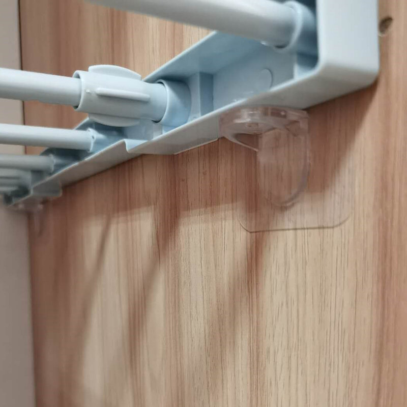 10 Buah Rak Penyangga Perekat Pasak Lemari Plastik Rak Penyokong Klip Gantungan Dinding untuk Aksesori Dapur Kamar Mandi
