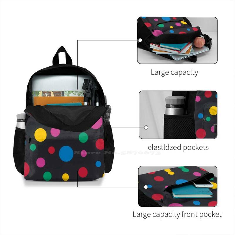 حقيبة مدرسية من Yayoi Kusama Art 3-Polka Dot ، حقيبة ظهر ، منتجات وصلت حديثًا ، حقيبة مدرسية