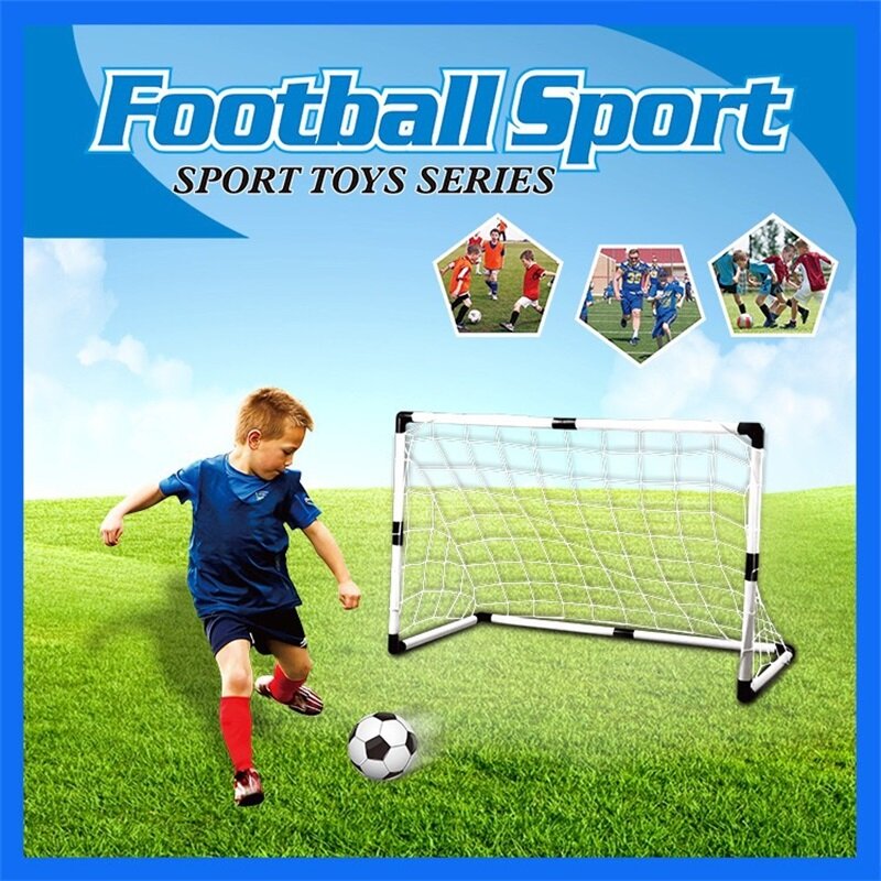 2In1 كرة قدم مصغرة كرة القدم الكرة هدف للطي آخر صافي مضخة الاطفال الرياضة ألعاب داخلية في الهواء الطلق لعب الاطفال معدات التدريب الرياضية