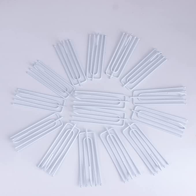 Crochets blancs pour rideaux, bande de plissage, 4 broches, 30 pièces