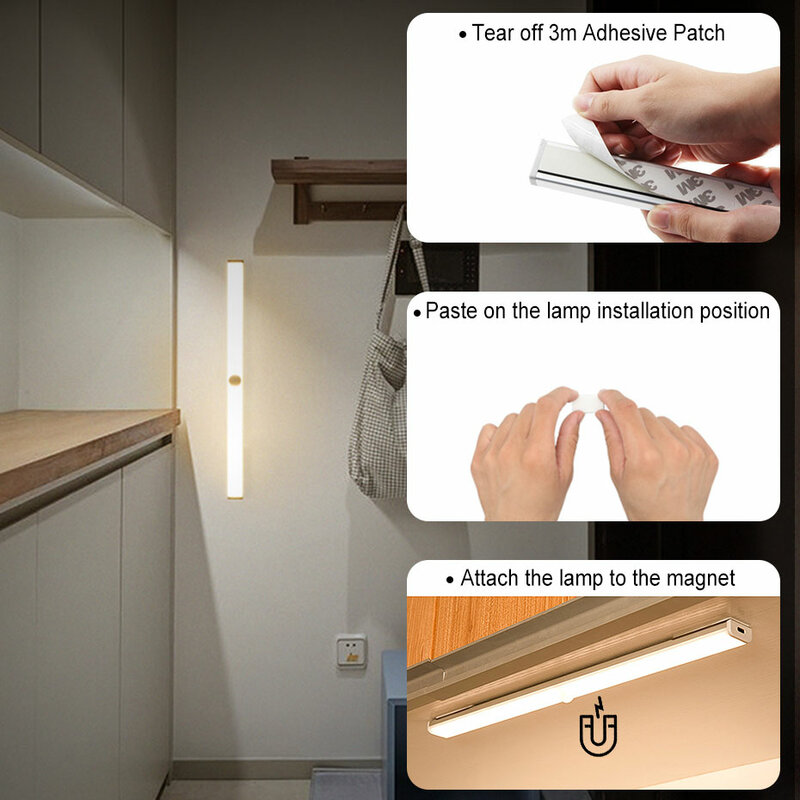 Dimbare Led Onder Kast Verlichting 6/10/14/20/36 Leds Kast Licht Wit/Warm Wit Motion sensor Nachtlampje Voor Keuken Garderobe
