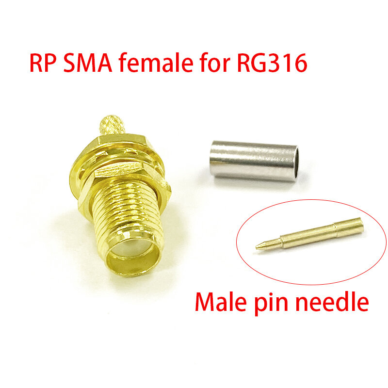 Conector SMA macho hembra/RP, conector coaxial RF, engarce para RG316, RG174, adaptador de antena de Terminal de Cable, 1 unidad, nueva marca
