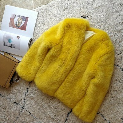 Top brand Style High-end New Fashion Women Faux Fur Coat S78  high quality