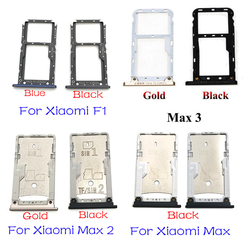 Accesorios de tarjeta SIM para Xiaomi Mi Max 2, 3, Pocophone F1, ranura para tarjeta Sim, bandeja, soporte, pieza de reparación