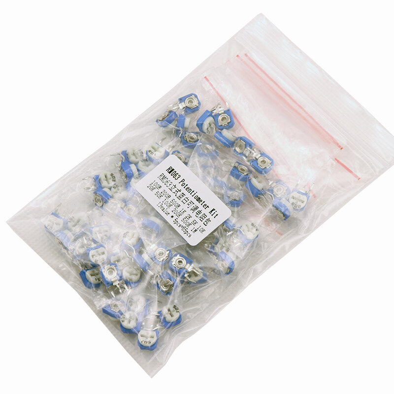 Thom063-Kit de résistance ajustable verticale, bleu et blanc, 100 ohm -1M ohm, 13 types x 5 pièces = 65 pièces, 65 pièces