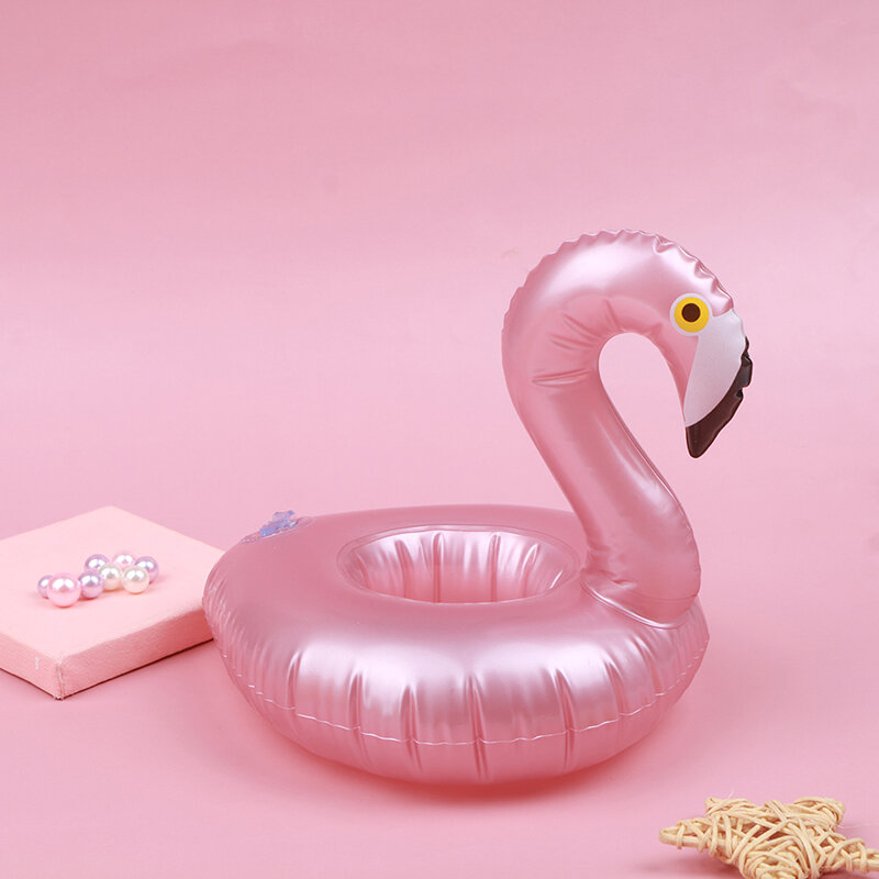 Mini Inflatable Flamingo Donut Pool Float Toys Drink Float Cup Holder Swimming Ring Party Toys Beach Kids Adults