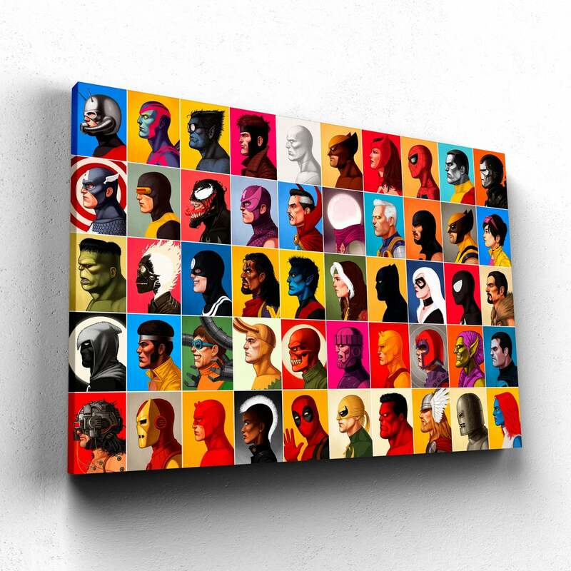 Affiche de portrait de tête de Marvel Avengers, peinture sur toile d'anime, impression sur mur, image d'art pour le salon, décor à la maison, sans cadre
