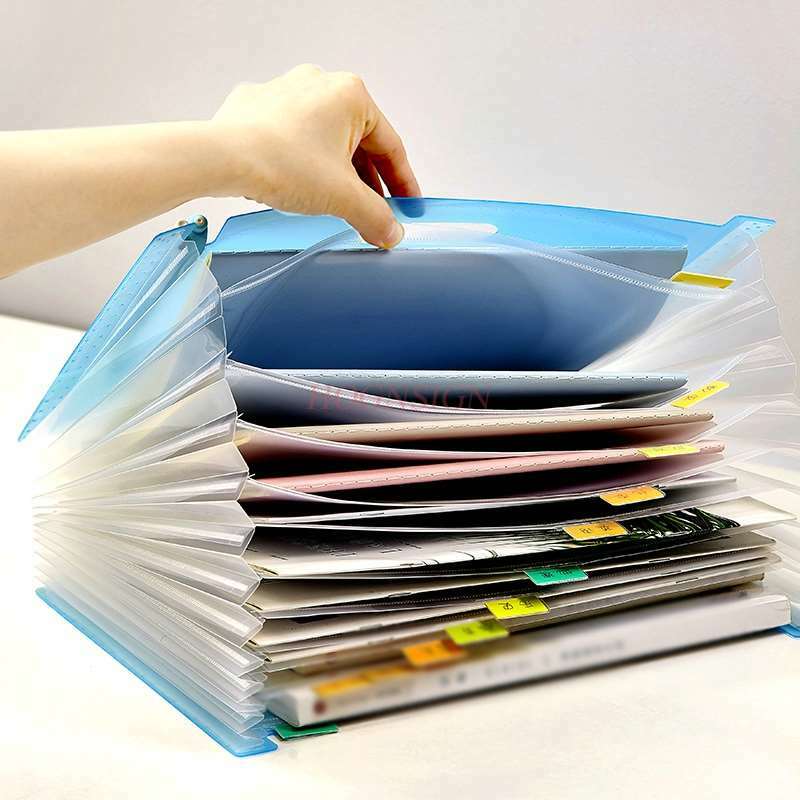 Carpeta de clasificación de estudiante de múltiples capas, libreta de información, papel a4, insertar bolsa de papel, carpeta de archivos de billetes de papel, suministros de oficina