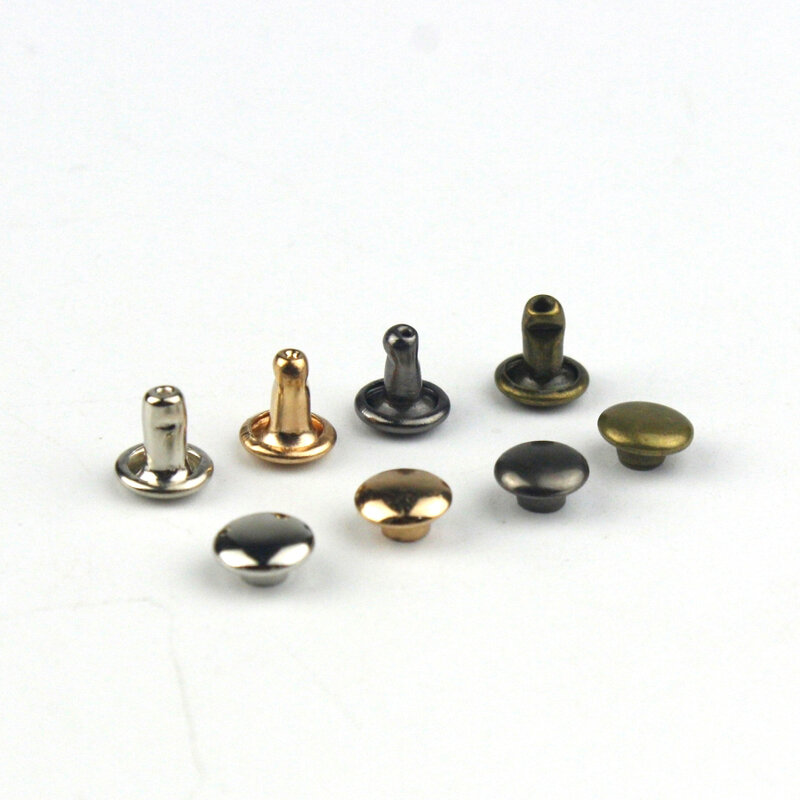 Заклепки круглые металлические с двумя колпачками, 6/8 мм, 100 шт./набор
