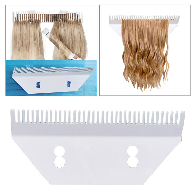 Gantungan piring penyangga untaian rambut Salon akrilik, ekstensi rambut untuk hiasan rambut, Display ekstensi rambut, tas penyimpanan berdiri