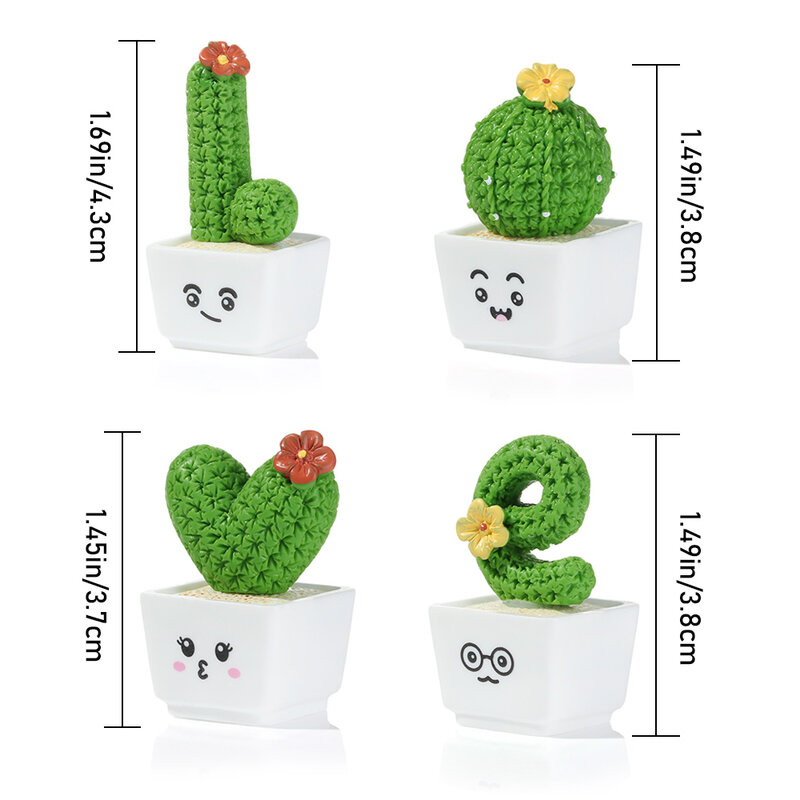 Mini Cactus Flower miniaturowe figurki Pot sukulenty Fairy Garden Kiniature Ornament domek dla lalek dostarcza dekoracje dla domu DIY