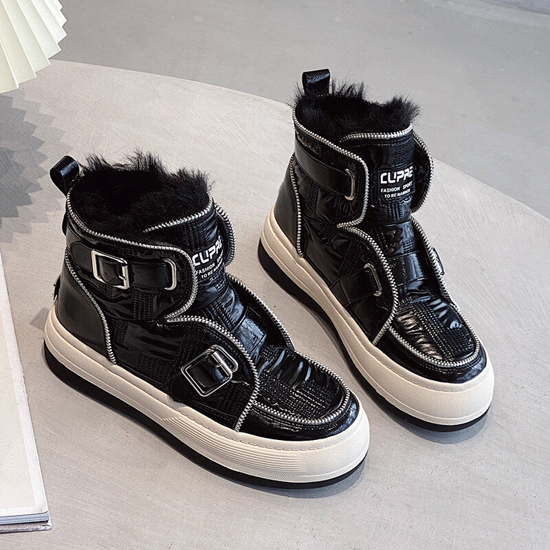 2022 new ins hot sprzedaż moda damska botki grube podeszwie krótkie zimowe buty śniegowe ciepłe buty wodoodporne krótkie buty
