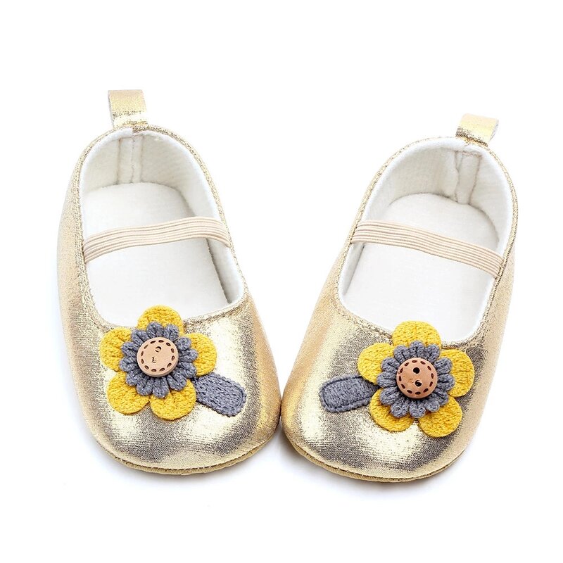 2020 태양 꽃 아기 신발, 부드러운 밑창, 여아 신발, 미끄럼 방지, 첫 번째 워커, 공주, 아기 신발