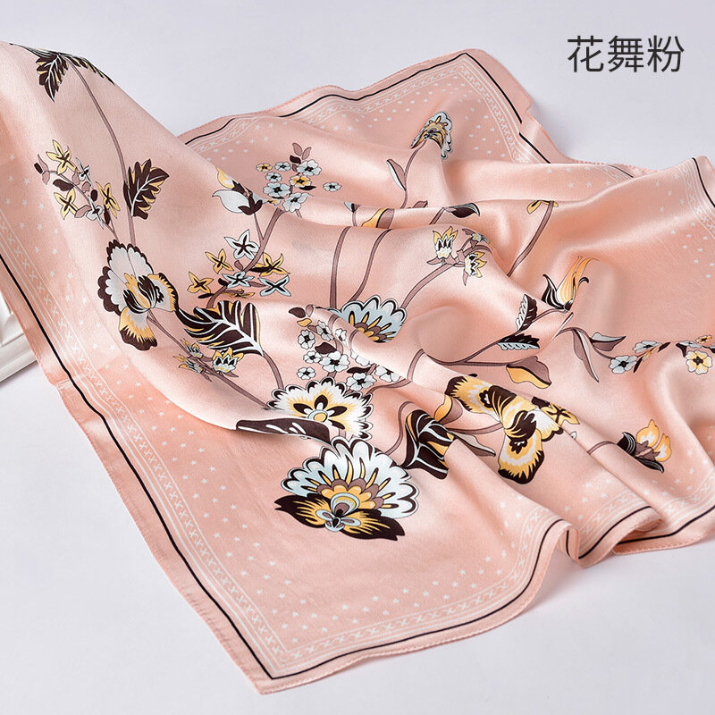 KMS 100% mulberry silk scarf female small square scarf professional 65*65cm