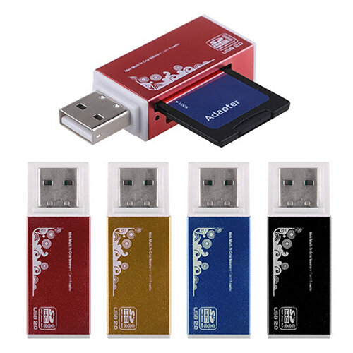 USB 2 0ทั้งหมดใน1อ่านการ์ดความจำหลายตัวสำหรับ SDHC TF M2 MS Pro เครื่องอ่านบัตร