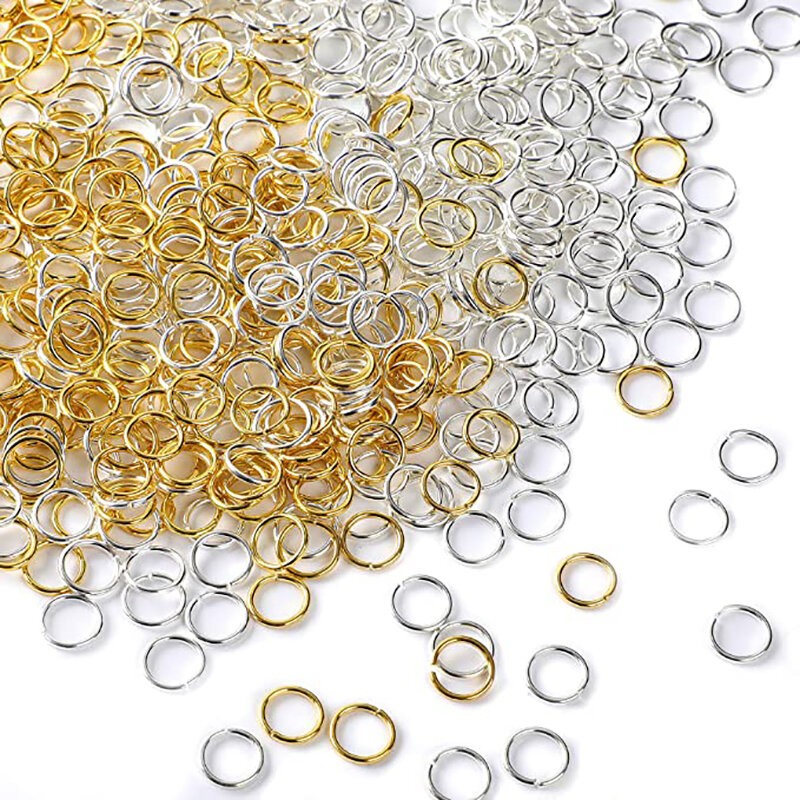 Anéis de Metal Open Jump para Fazer Jóias, Loops de Ouro e Prata, Anéis Split, Conectores para DIY, Encontrar, Acessórios Suprimentos, 3-12mm