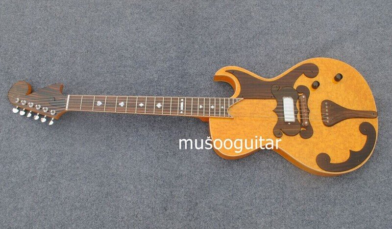 Nova marca guitarra elétrica com eyesbrid maple folheado com ligação madeira corpo e volta