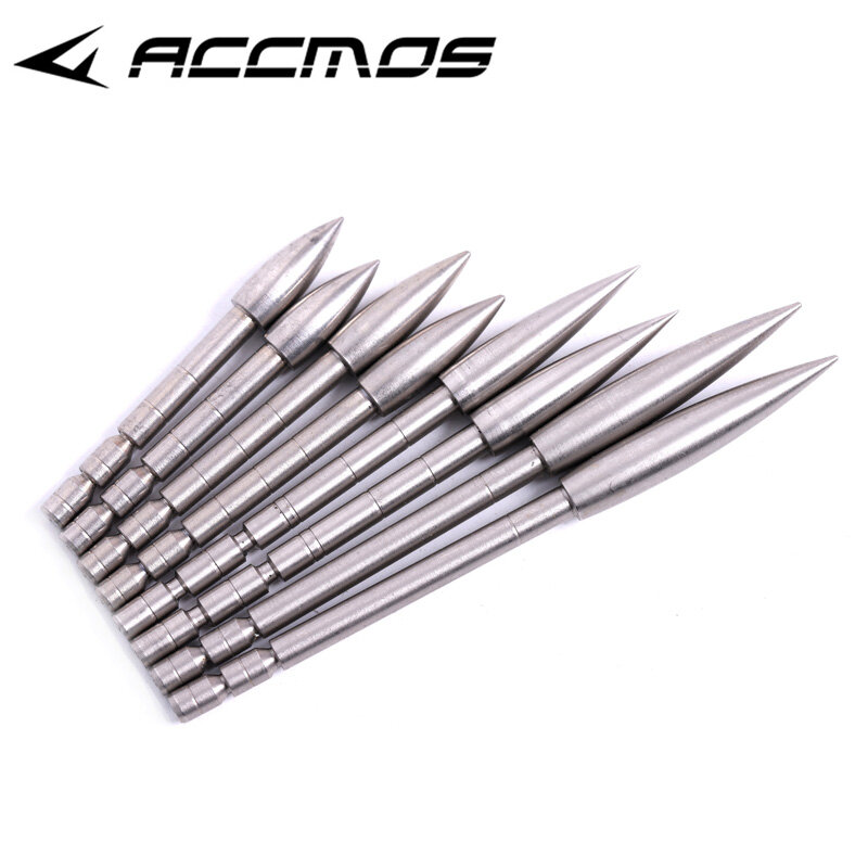DIY 80 100 120 150 200 Grain Stainless Steel Bullet Point Tip For ID 4.2 mm Arrow Shaft Arrow Head Archery Accessory Bow