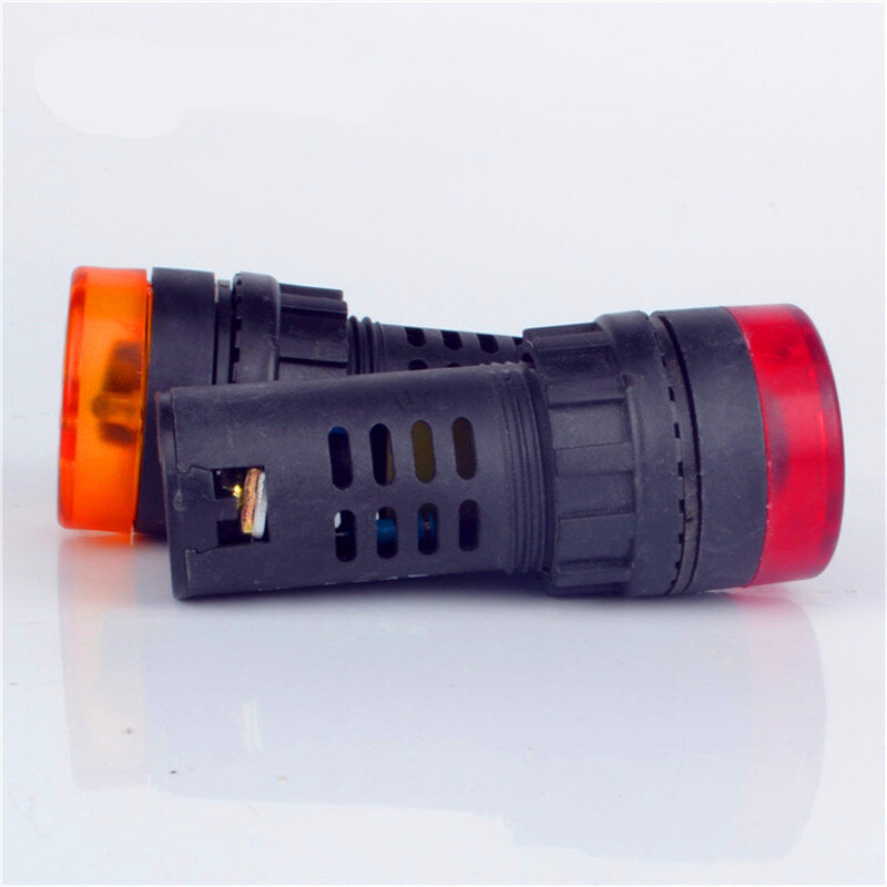 1 PC AD16-22SM 12V 24V 110V 220V 380V 22 Mm Flash Sinyal Lampu Merah LED aktif Bel Alarm Bip Indikator Merah Hijau Kuning Hitam