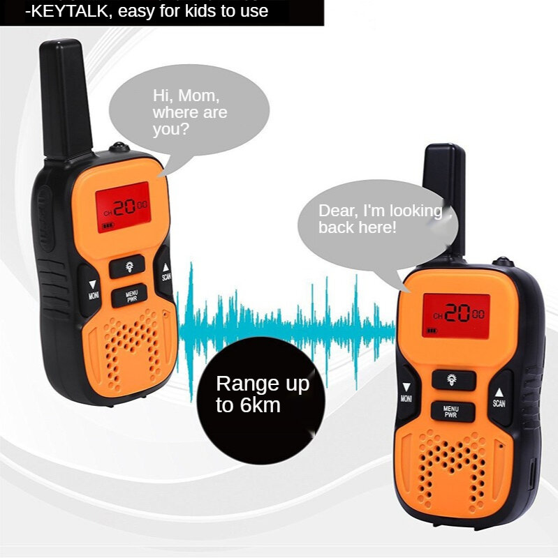 Bambini Walkie Talkie Mini giocattoli per bambini ricetrasmettitore portatile 1KM gamma UHF Radio cordino interfono per regalo di compleanno 2 pz/set
