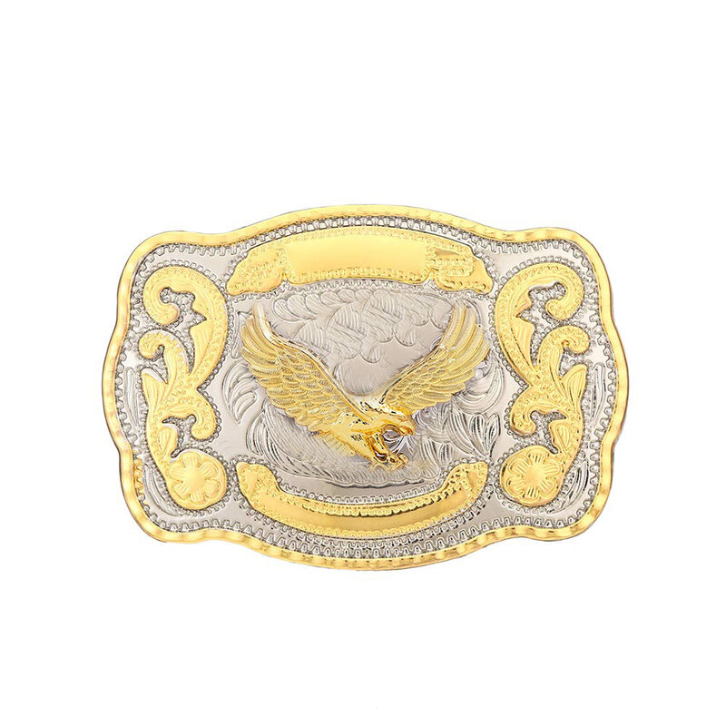 Biger gold silver rectangletexas flying eagle  buckle for man western cowboy buckle without belt custom alloy width 4cm