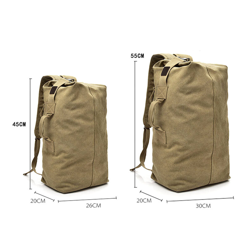 Tas punggung perjalanan luar ruangan pria, tas jinjing portabel mendaki gunung kapasitas ember tas bahu