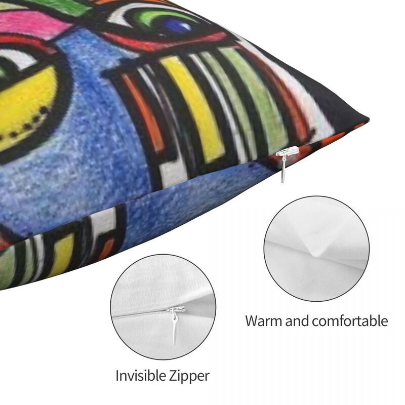 Picasso-funda de almohada de terciopelo de lino y poliéster, decoración creativa con cremallera, para el hogar, 45x45