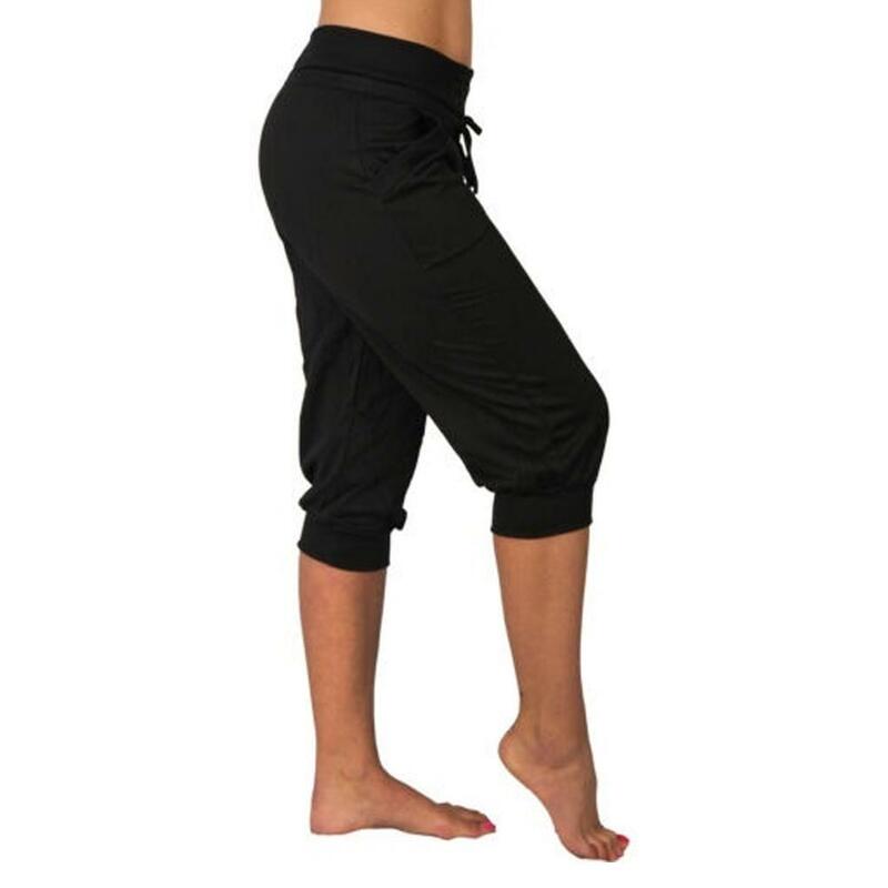 Donna vita alta Casual tinta unita vita bassa tasche con coulisse pantaloni sportivi pantaloncini da jogging per donna
