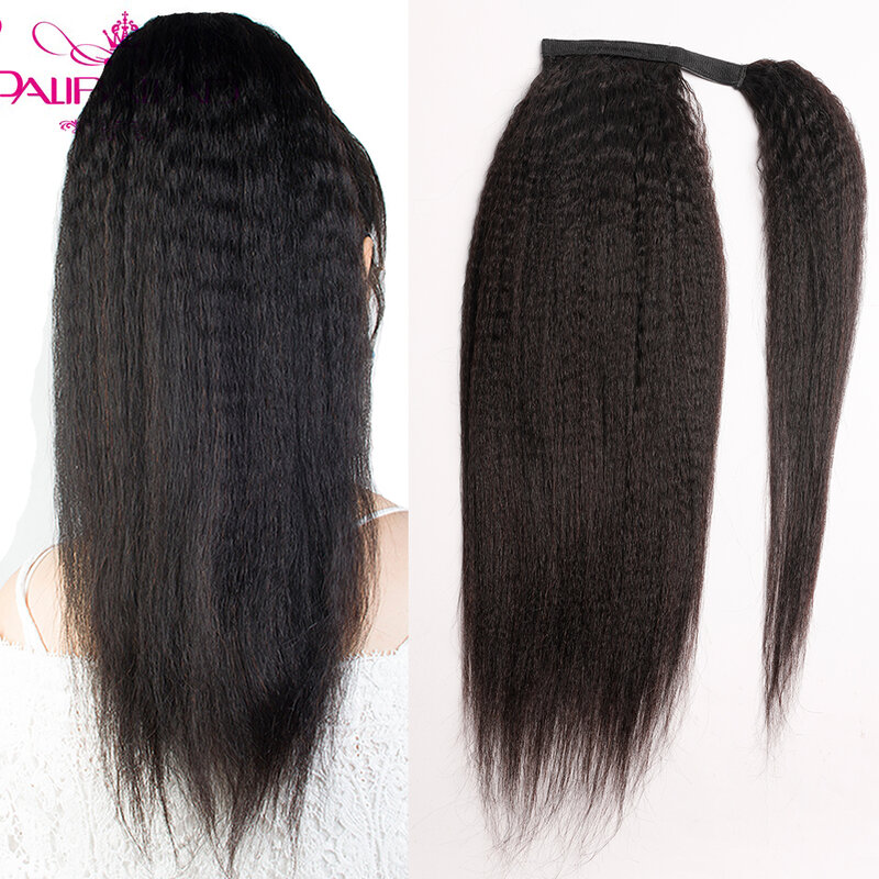 Кудрявые прямые накладные человеческие волосы для конского хвоста бразильский конский хвост Remy заколка для волос для конского хвоста для женщин 120 г