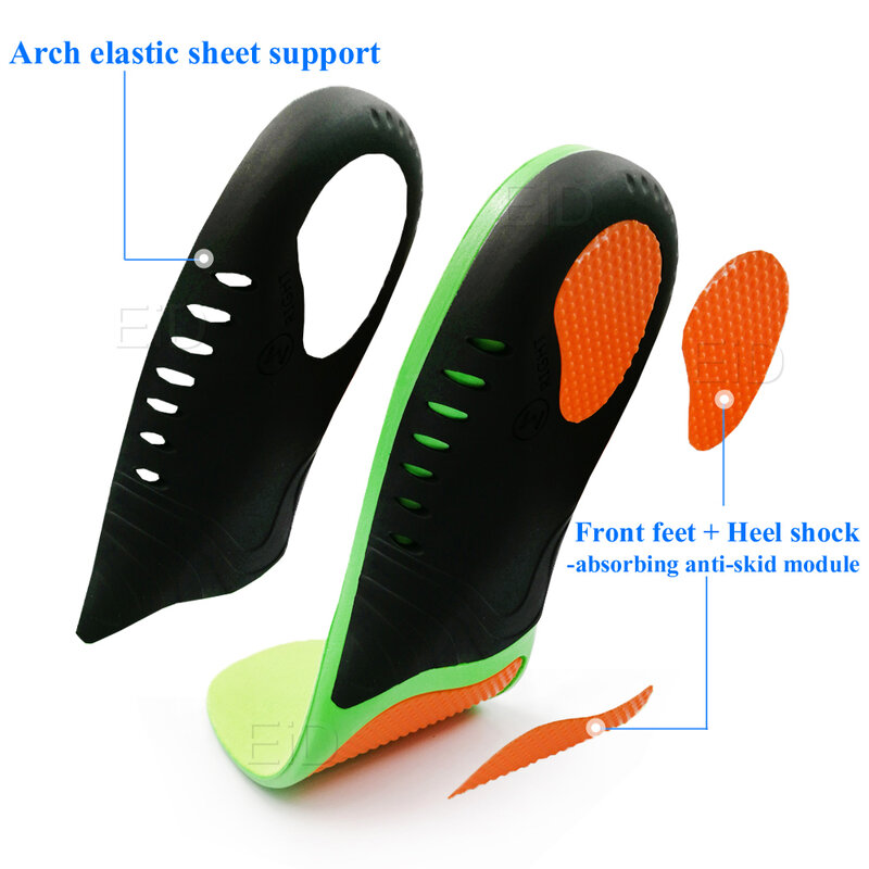 Plantillas ortopédicas de EVA para zapatos, almohadilla para arco de pies, corrección de piernas tipo X/O, soporte para arco de pie plano, inserción de zapatos deportivos