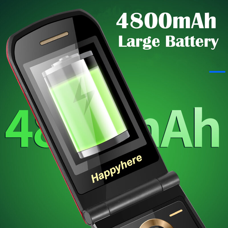 Happyhere-teléfono móvil F18 desbloqueado con tapa, llamada de velocidad SOS, MP3, Radio FM, antorcha, cámara, botón, teclado, Ruso