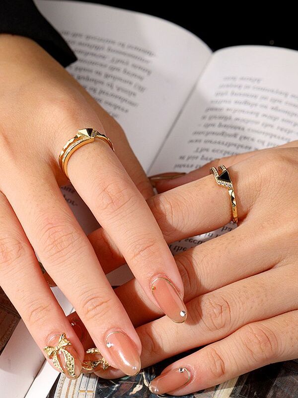 Ssteel aço prata esterlina 925 minimalista anéis empilhável zircon anéis de ouro personalidade para mulher 2021 jóias finas