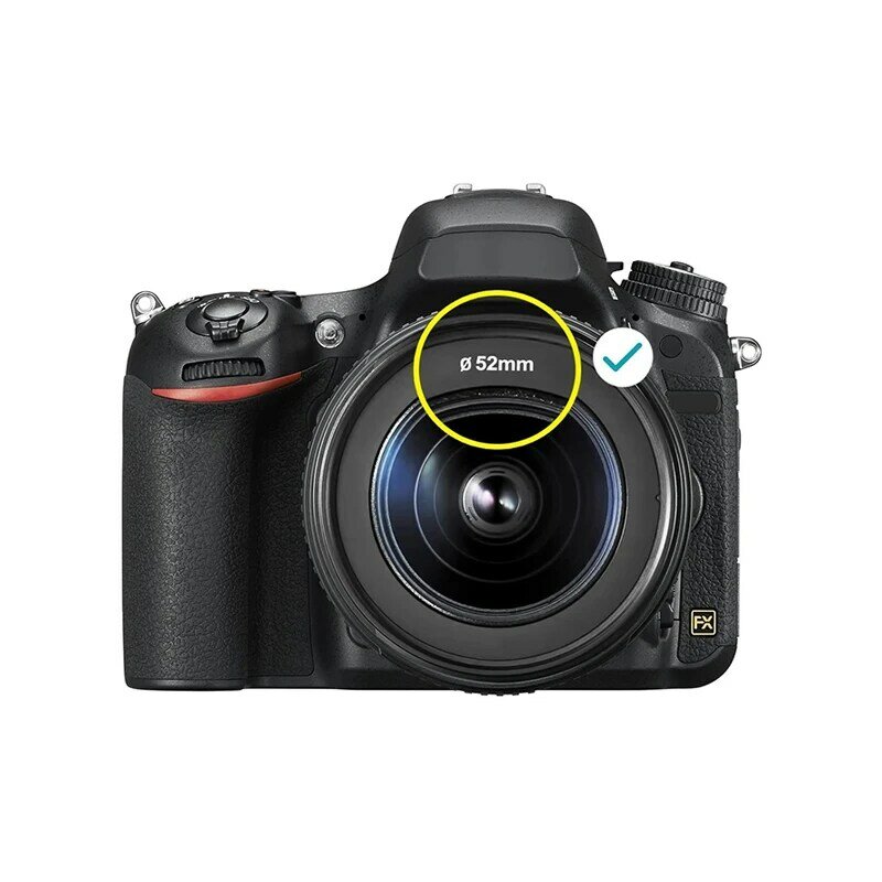 Protecteur de filtre UV pour appareil photo Canon, Nikon, Sony, 43/46/49/52/55/58/62/67/72/77/82mm