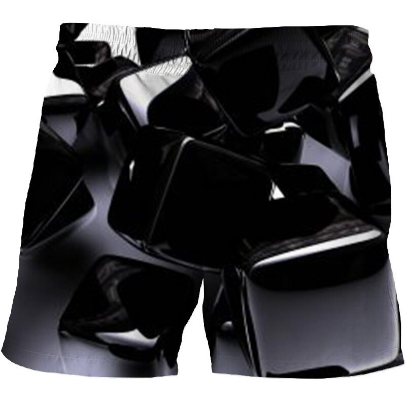 Praia férias praia calças 3d dizzy listras impresso divertido calças casuais de secagem rápida troncos de natação calças de praia de verão masculino novo