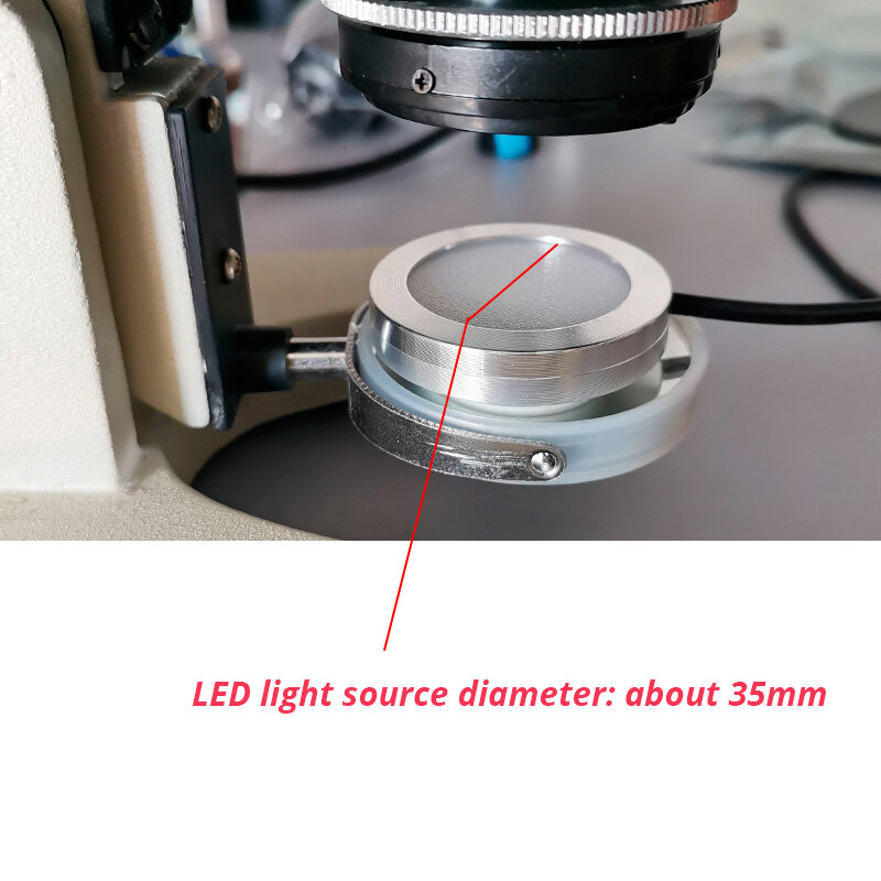 Microscópio com 9 velocidades, fontes de luz led, brilho ajustável, base em anel de microscópio